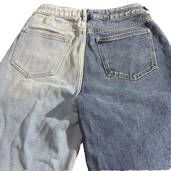 PacSun Women’s Denim Joggers Size 26 Two-Tone Light/Dark Wash - Picture 13 of 16